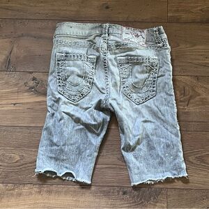 Womens True Religion Grey Jean Shorts